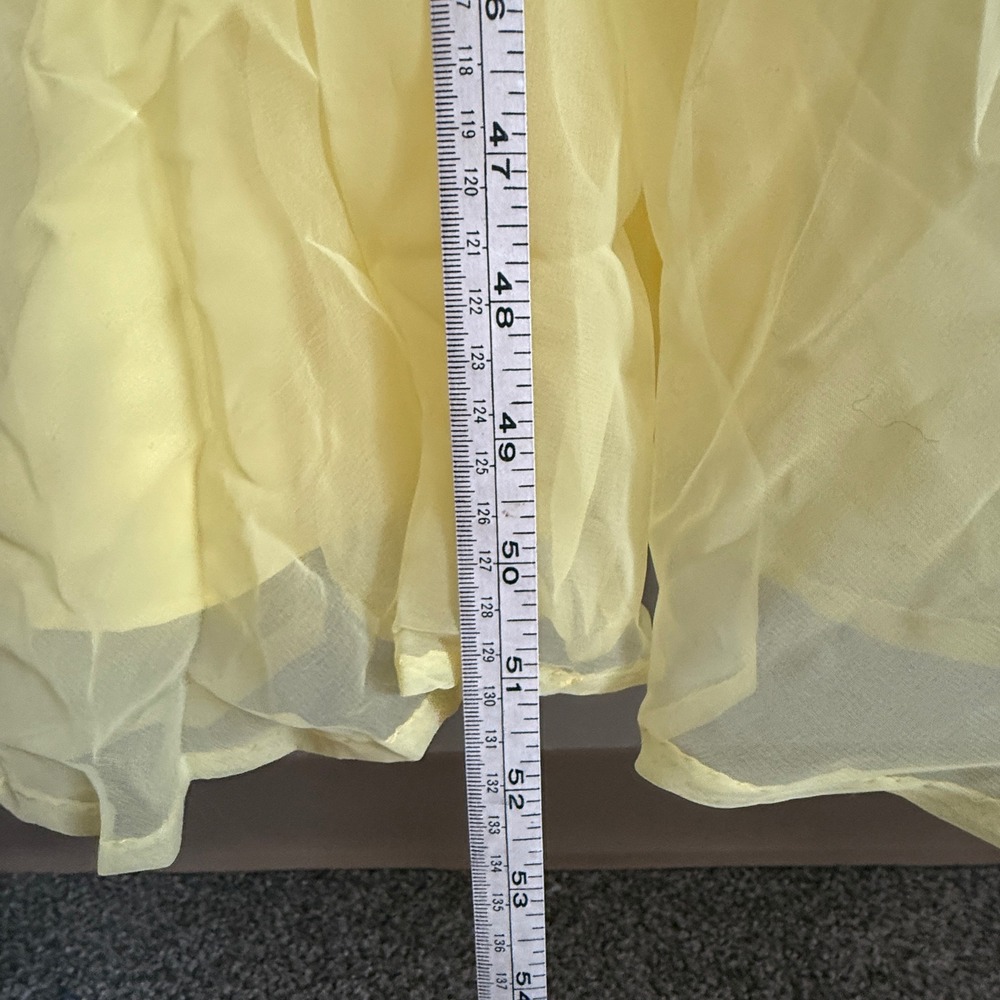 Vintage Womens 6 Butter Yellow Fairy Regency Babydoll Halter Prom Dress Ethereal - Picture 5 of 13